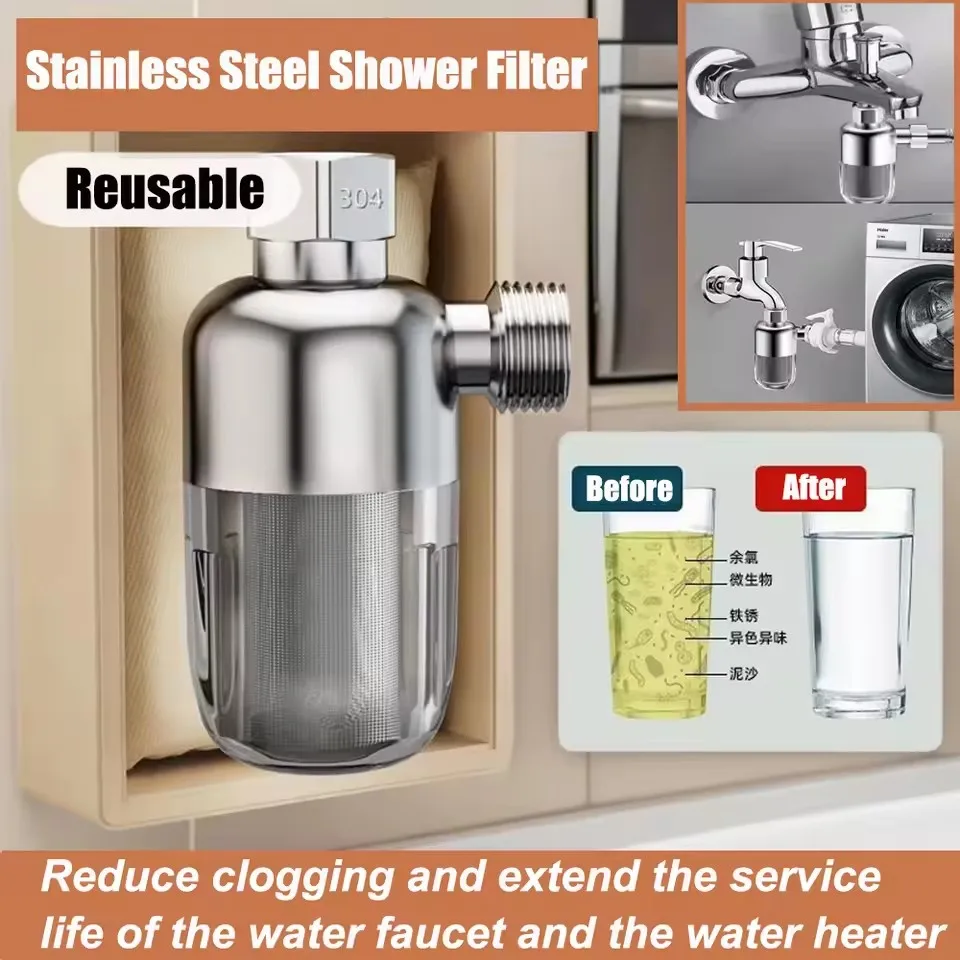 316 Stainless Steel Element Reusable Front Filter 40 Micron Spin Down Sediment Filter Sediment Water Filters Pre-Filtration Set