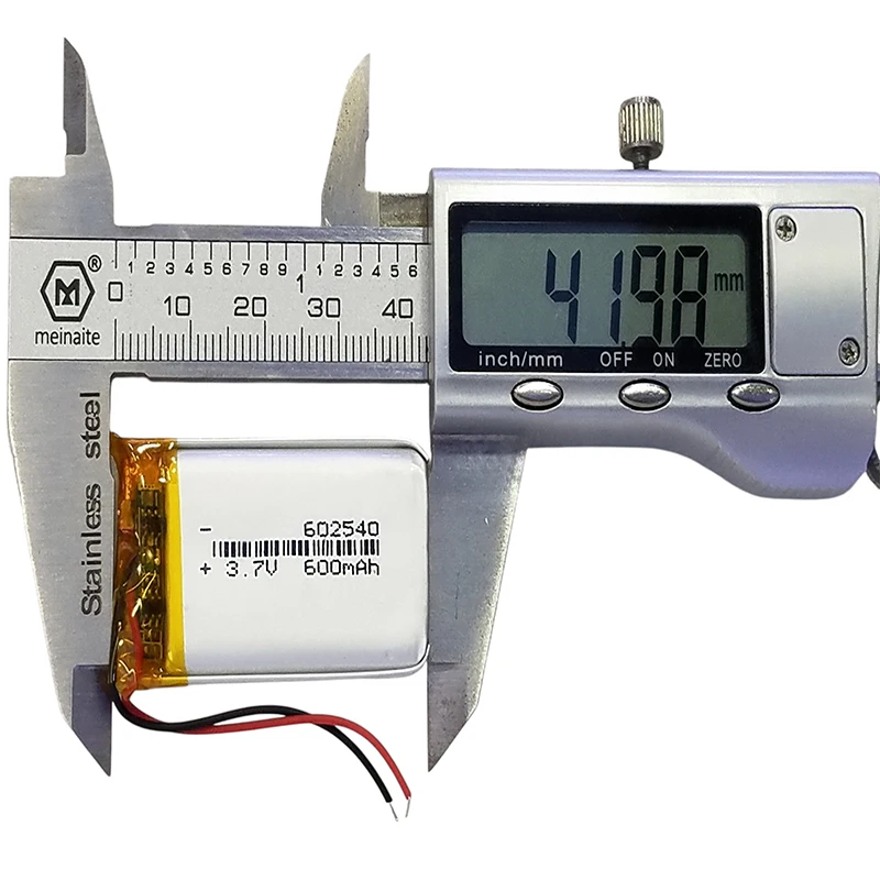 602540 3.7V 600mAh Factory Direct Long Cycle Life LiPo Battery OEM ODM Supported for Portable Electronics & Toys 603030 603040