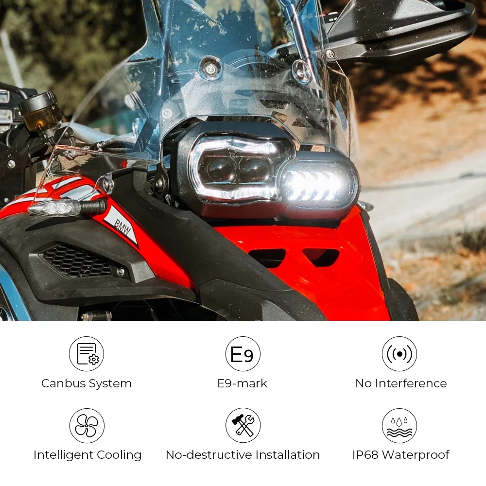 Luces de motocicleta para BMW F800GS F800R F700GS F650GS motocicletas de aventura conjunto completo de faros con proyector LED