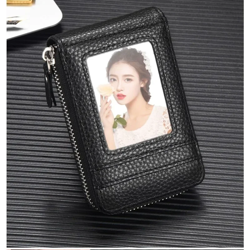 Organ-Kartentasche Koreanische Version Tragbare Damen-Kurzbrieftasche Bankkarten-Etui Visitenkartenhalter Reißverschluss Vertikale Clutch-Tasche