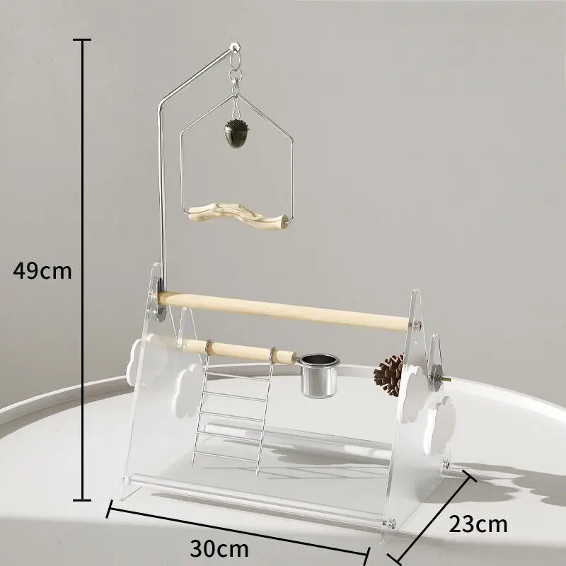 High-quality environmentally friendly and durable stainless steel bird perch, acrylic wood column, for bird and parrot cages