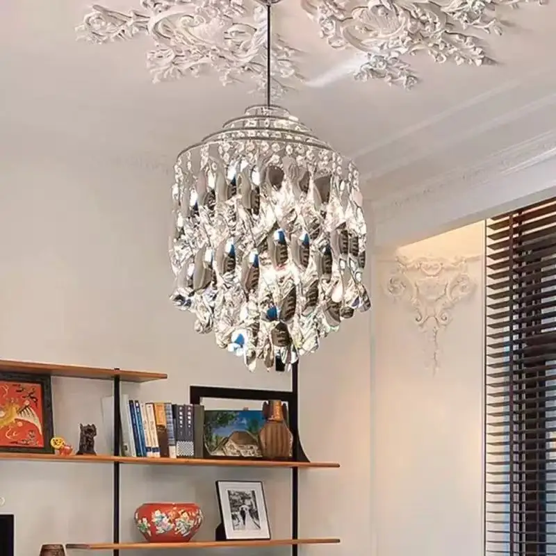 Modern Water Droplet Chandelier Glossy Home Decoration Wrought Iron Acrylic LED Light Bedroom Dining Room Kitchen Chandelier