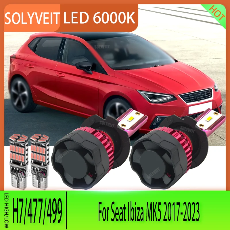 

6000K белый свет высокой яркости, на 400% ярче галогенных ламп, 2 шт. LED H7 HI LO для Seat Ibiza MK5 2017 2018 2019 2020 2021 2022 2023