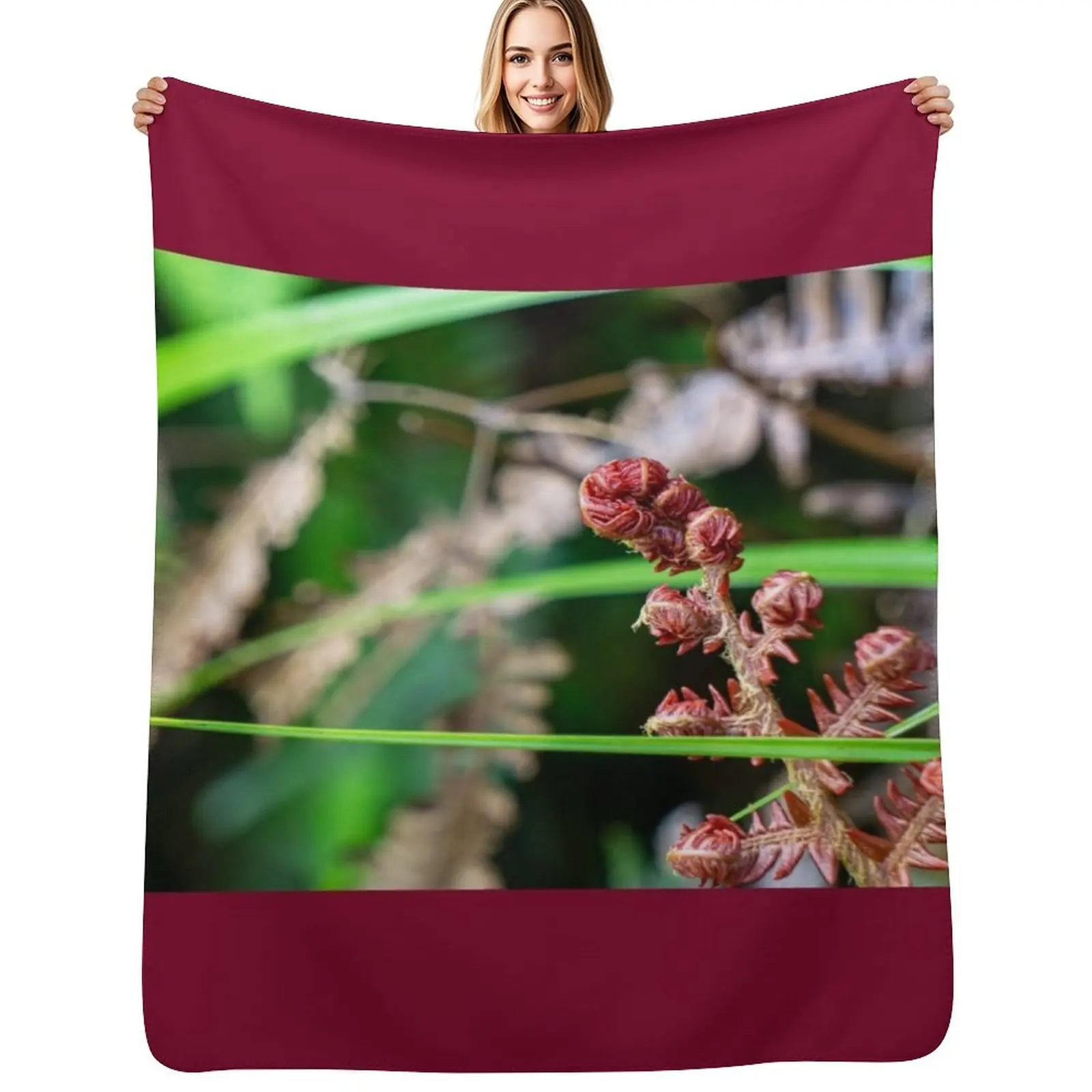 

Ama'u Fern Unfurling Throw Blanket Vintage Cute Plaid Stuffeds Thins Blankets