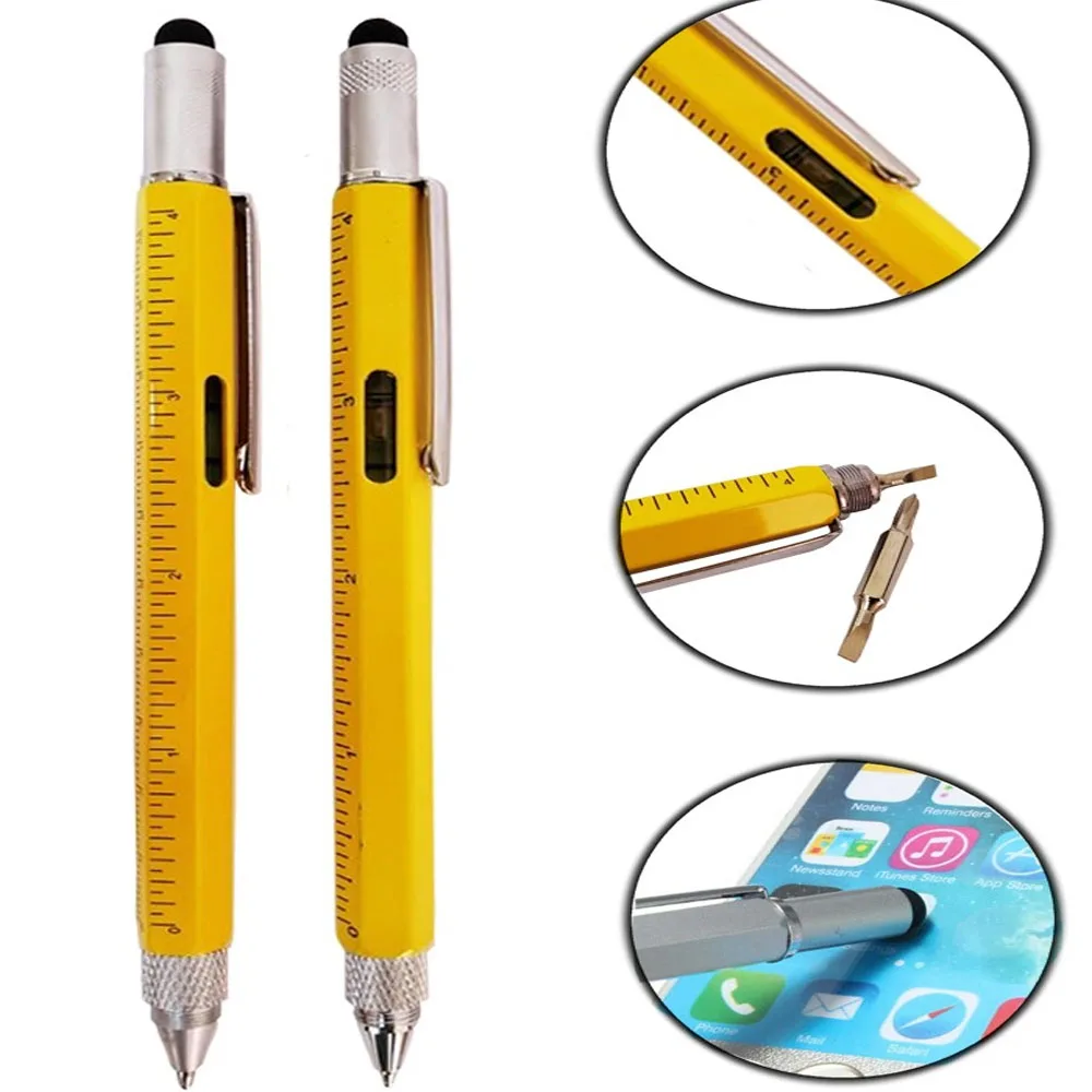 Touch Pen Ruler Scales Screwdriver Yellow