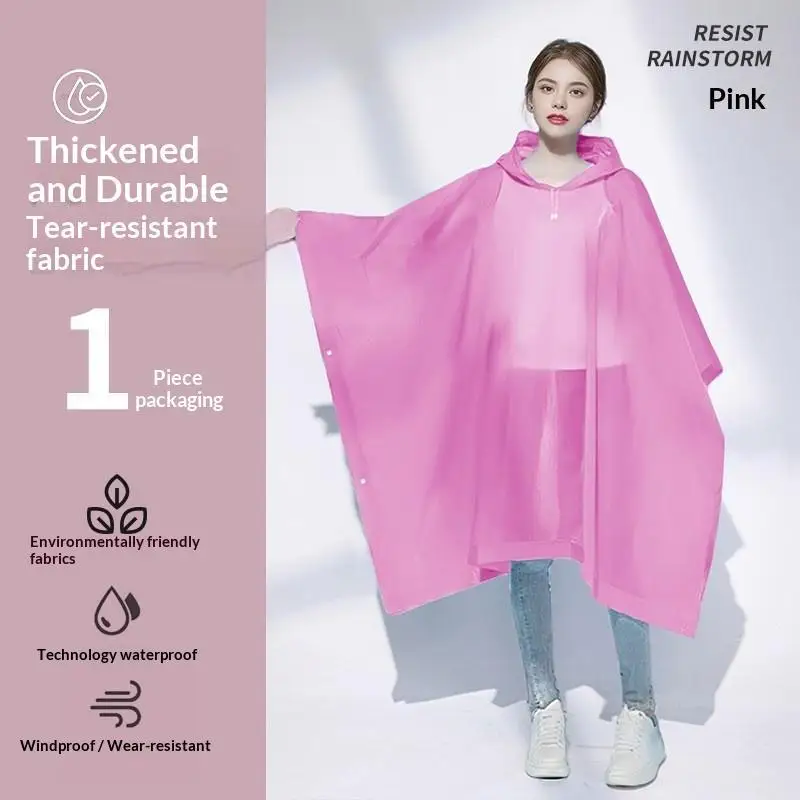 New Transparent Windproof Bicycle Motorcycle Raincoat Rain Poncho EVA For Men Women Hiking Impermeable