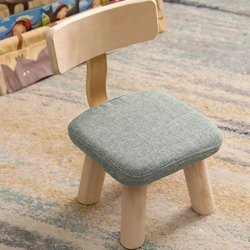 

Baby Wooden Children's Stool Low Backrest Household Child Chair Small Nordic Backrest Taburete Infantil Children Furniture