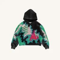 2025 nouvelle mode gothique Harajuku squelette squelette 3D sweat  capuche imprimé pour garçons à la mode marque sweat à capuche
