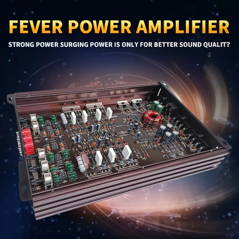 9800W 4Channel Car Amplifier，Heavy-duty aluminum alloy structure，High heat dissipation performance，RCAInput/Output fuse protecti