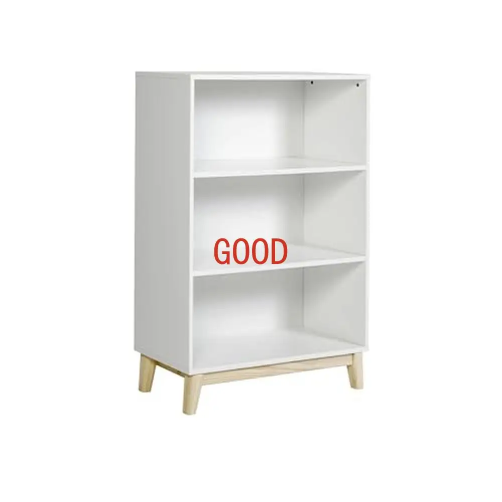 Adjustable 3-Shelf Bookcase Stylish Brazilian Pine Wood Design Durable Office Bedroom 36