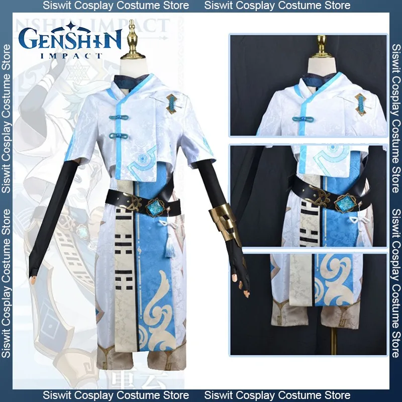 

Chongyun Cosplay Costume Game Genshin Impact Role Play Uniforms Clothing Accessories Full Set Anime Carnival Party Dress Up Men