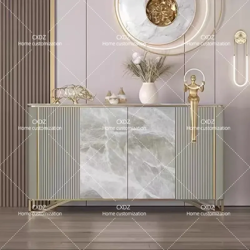Modern Light Luxury Sideboard Cabinet Simple Dining Storage Cabinet Entryway Living Room Decorative Shoe Cabinet Household