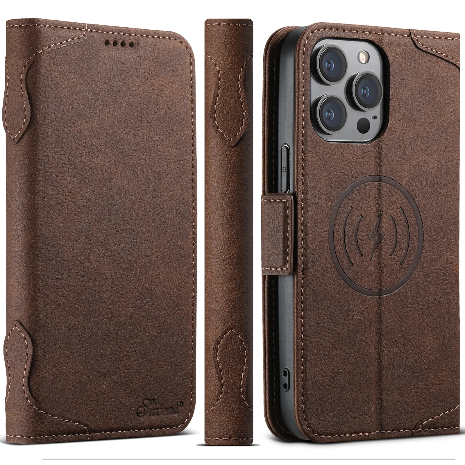 Kartenhalter-Brieftasche Flip-Cover Handyhülle Kompatibel mit Magnetischem Kabellosen Laden für iPhone 18 Pro Max 17 Air 16 Plus 15 14 – Detail 32