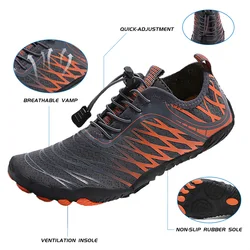 Scarpe da acqua da uomo all'aperto scarpe da trekking traspiranti con superficie in rete da donna 35-48 scarpe antiscivolo per sport acquatici ad asciugatura rapida