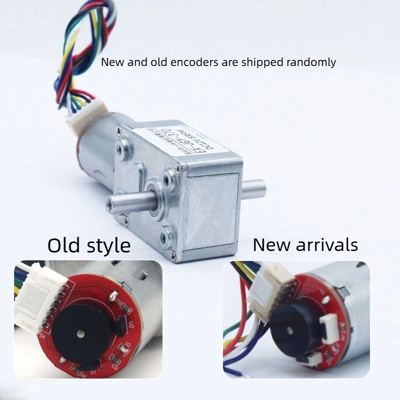 GY370 Micro DC Worm Gear Motor 12V 24V Low Speed Reversible Encoder Geared Motor for Robot Smart Lock Medical Equipment DIY