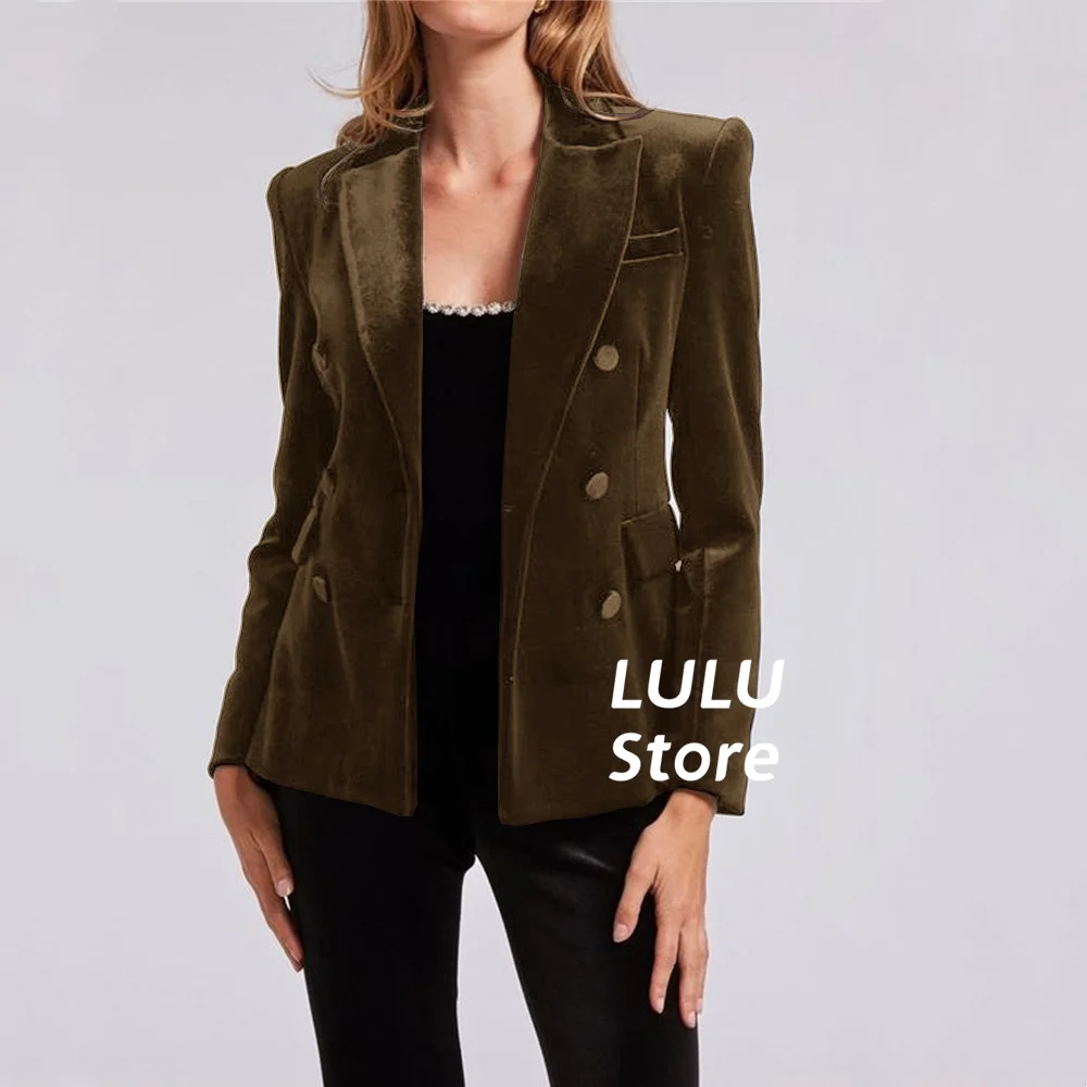 

Women Suit Blazer Notched Lapel Casual New Style High Quality Solid Color Pockets Button Jacket Sport Coat outerwears