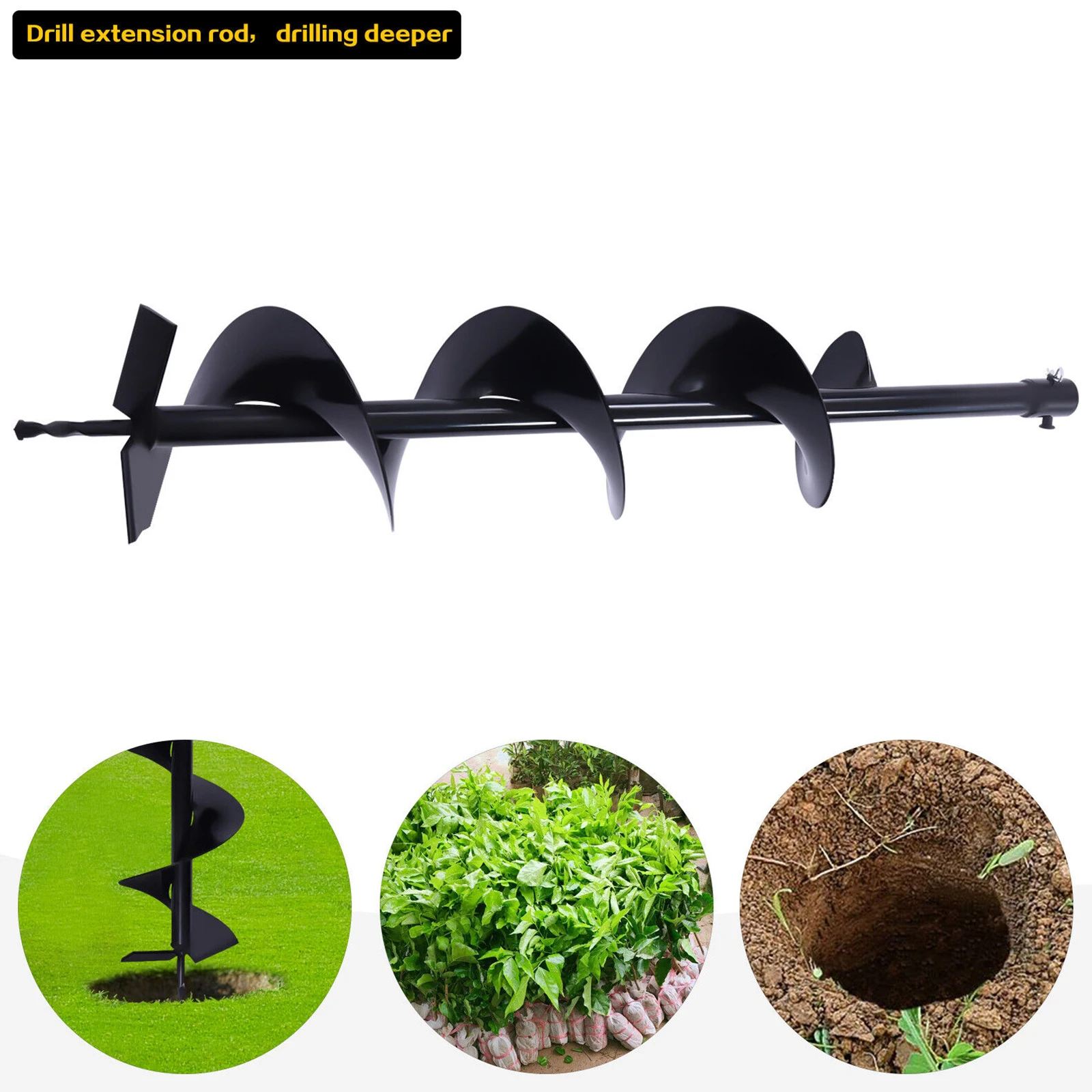 

4-дюймовая дрель для почвы, дрель для копания травы, маленький шнек, инструмент для посадки растений, дрель, шнековое сверло