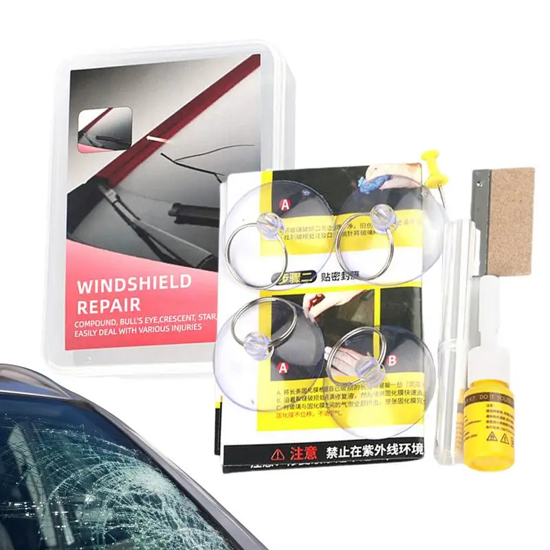 Windshield Repair Kit Quick Fix Car Cracked Glass Windscreen Resin Sealer Auto Window Screen Windshield Cracks Repair Kit