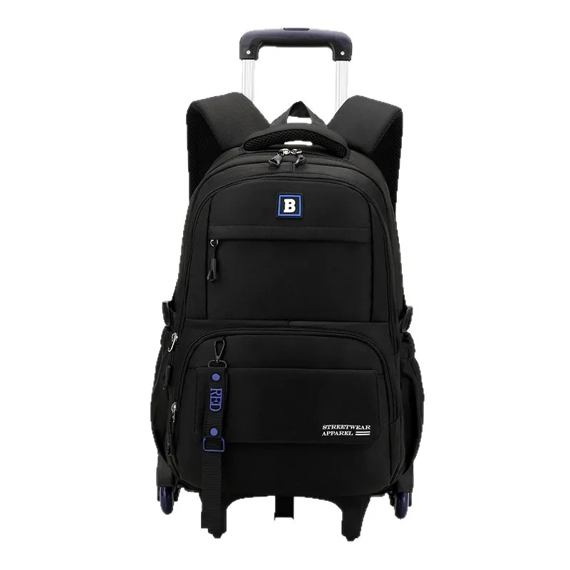 School Bag with wheels Rolling Backpack for boy Kids Student Wheeled Backpack Trolley School Bag Travel Trolley Luggage Book Bag