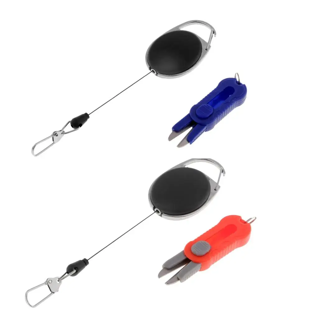 Conjunto de Ferramentas para Pesca com Tesoura Cortadora de Tubos e Chaveiro Retrátil para Caminhadas e Pescarias