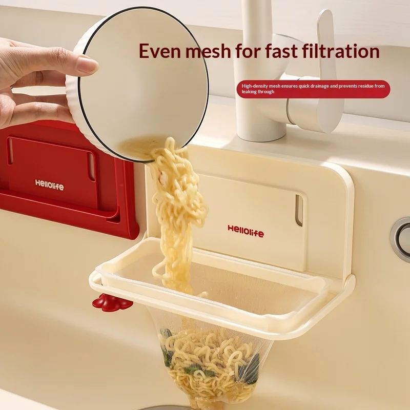 Foldable Kitchen Sink Filter Holder, Disposable Food Residue Drain Strainer Basket, Sink Drain Rack for Leftover Food Debris