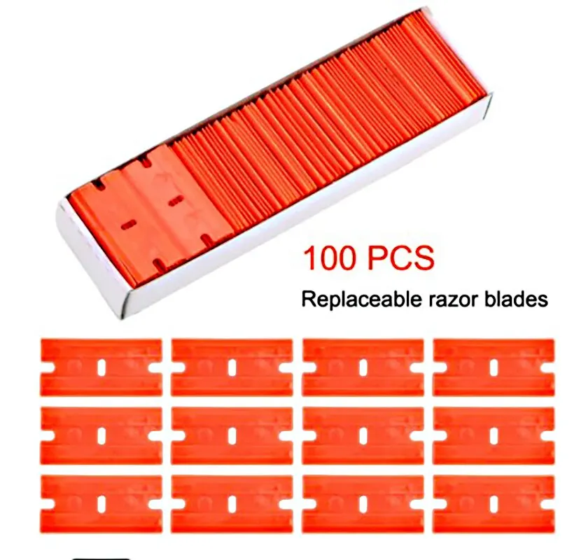 Two Cutting Plastic Razor Blade Label Clean Razor Glue Remover Glass Clean Scraper Car Wrap Sticker Squeegee For Fix Phone Pad