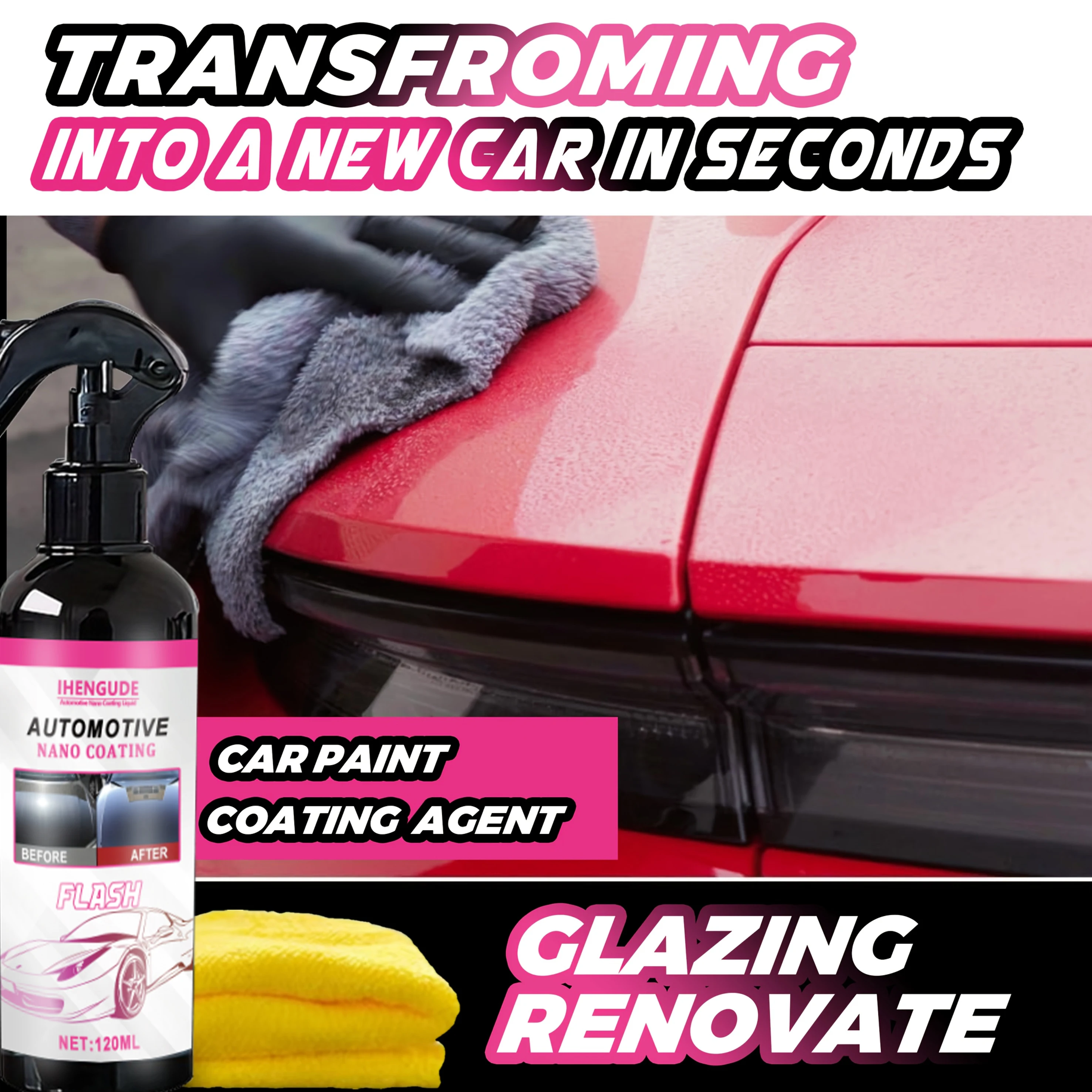 1 Piece 120ml Car Coating Agent Crystal Coating Wax - Anti-Fouling and Dust-Proof, Smooth and Bright, Polyester Protection Can Be Used for Car Paint and Glass Surfaces