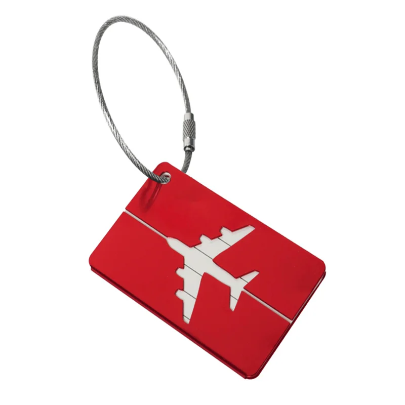 1PCS Women Simple Metal Luggage Tags Men Suitcase Dentifier Name Label Tag Holiday Airplane Travel Accessories Aluminium Alloy