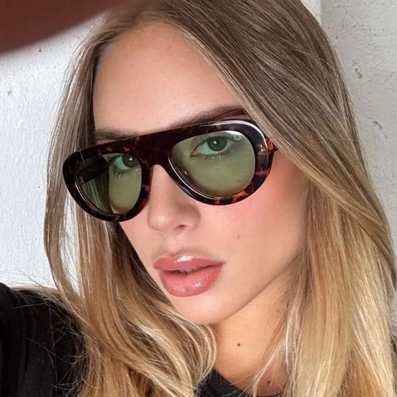 

New in Oval Sunglasses for Men Women Fashion Retro Brand Design Shades Eyewear Female Candy Color Goggle UV400 Sun Glasses