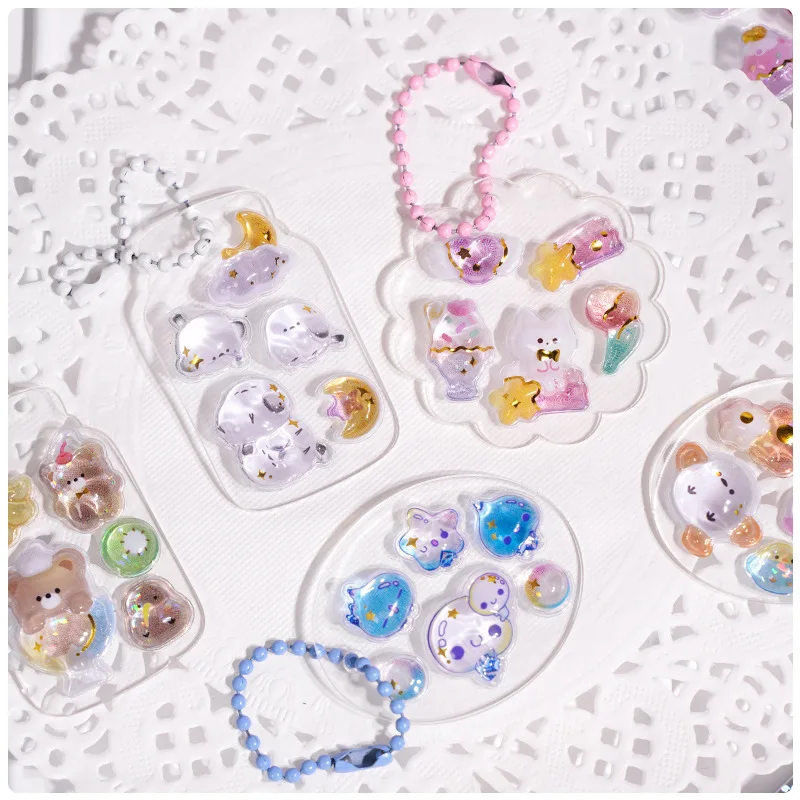 2026*Cute Bunny 3D Embossed Laser Crystal Stickers - DIY Scrapbook Decor & Kids' Gift