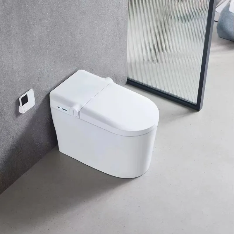Modern Smart Toilet with Fully Automatic Seat-Changing and Flush for Hotels and HomeStay Elongated Bowl Shape Multifunctional
