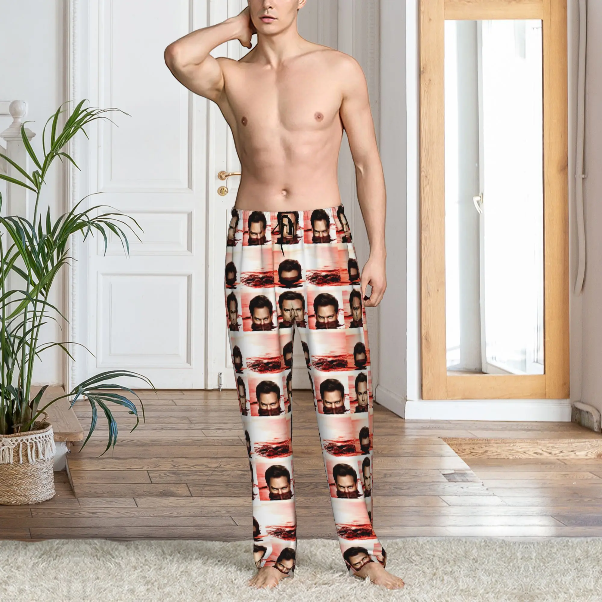 Custom Dexter Morgan Pajama Pants for Men Movie Lounge Sleep Stretch Sleepwear Bottoms with Pockets view 6