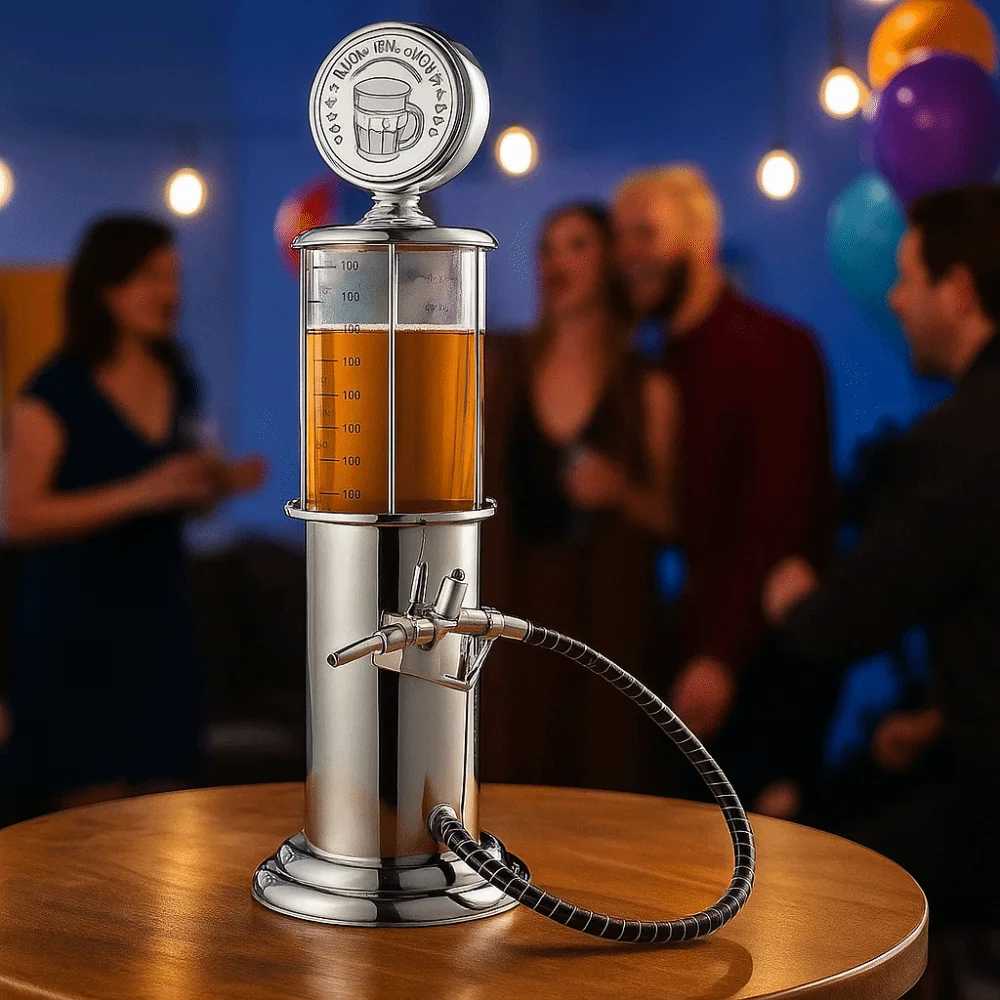 

Decanter Tower Single Pump Wine Dispenser Retro Style Drop Resistant Beverage Container 900ML Plastic Beer Tower Restaurant