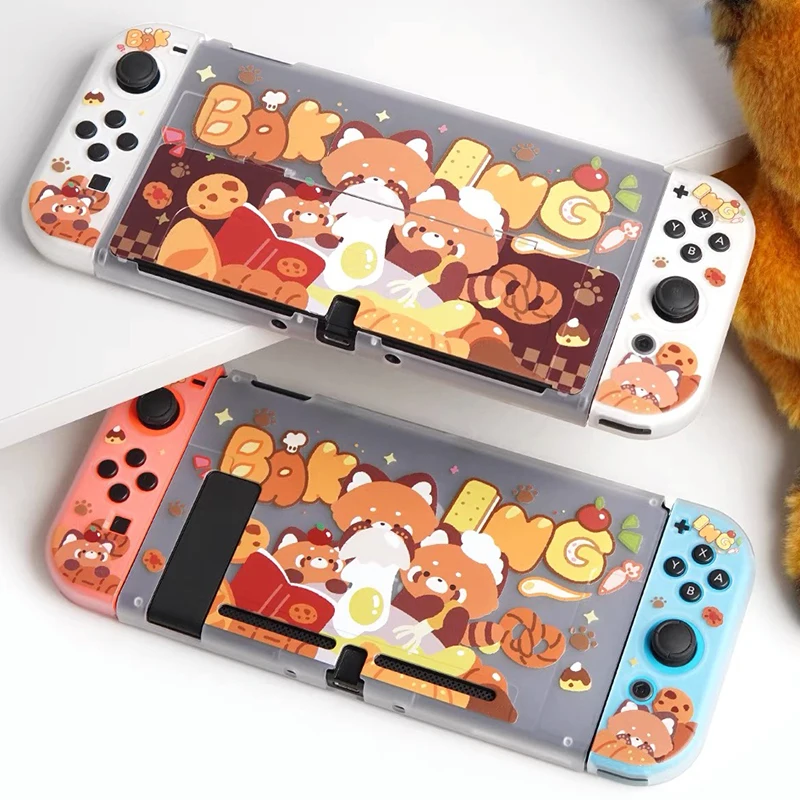 

Funda Nintendo Switch Oled Cover Case Transparent Cute Bear Dockable Protective Sofe Shell For Switch Controller Joy-Con