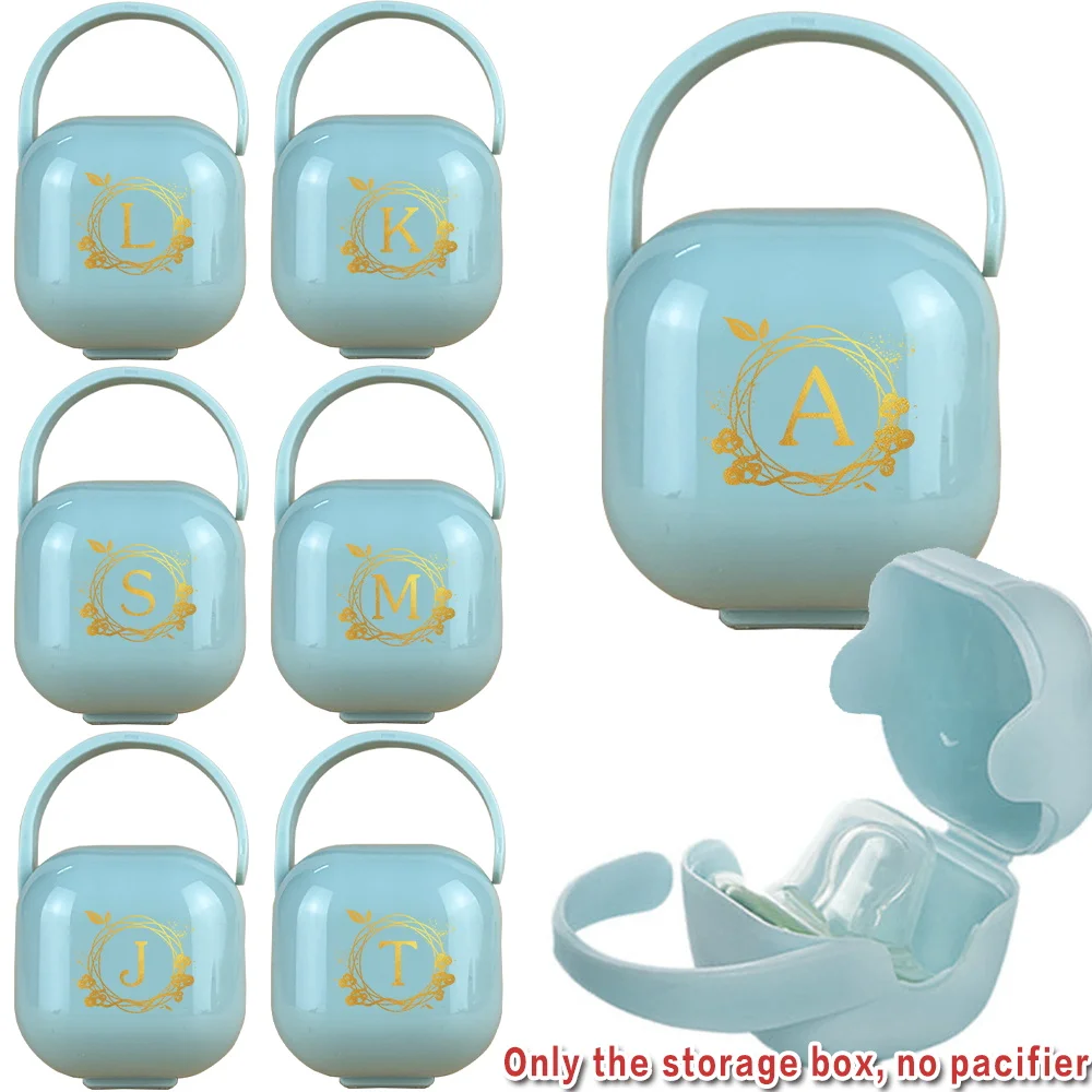 

Simple & Stylish Pacifier Keeper Soother Storage Box Portable Teether Holder For Newborns Daily Necessities Wreath Pattern