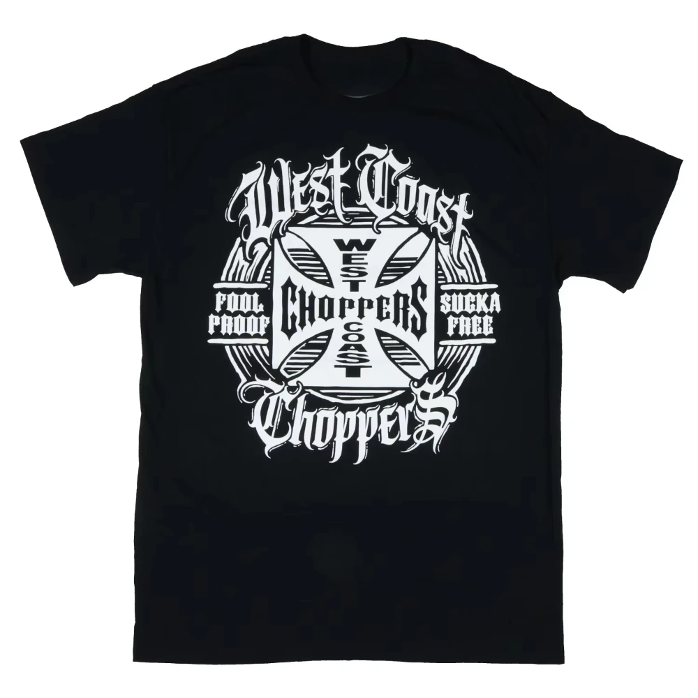 

Футболка West Coast Choppers, мужская футболка с логотипом, американская футболка большого размера с короткими рукавами для мужчин и женщин, модный уличный топ в стиле хип-хоп, рок