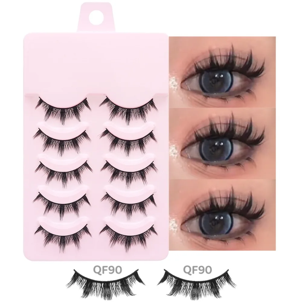 Fashion 5 Pairs Manga Lashes Multiple Styles DIY Faux Mink Lashes Anime Cosplay Handmade Nude Makeup Makeup Supplies