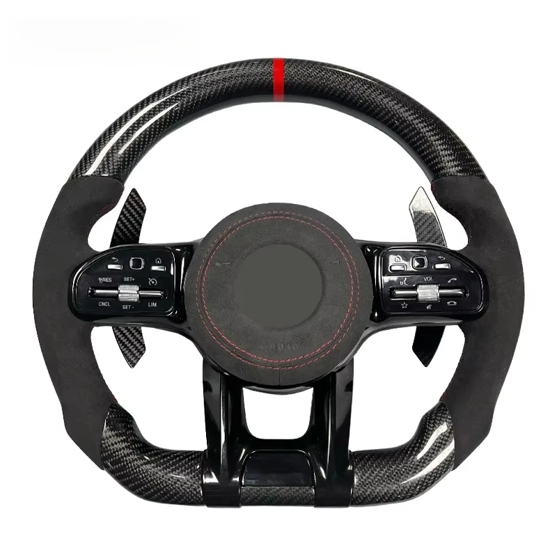 

High Quality Carbon Fibre Spliced Alcantara Suede Steering Wheel For Mercedess Benzs C300 E-Class W204 W205 W211 AMG