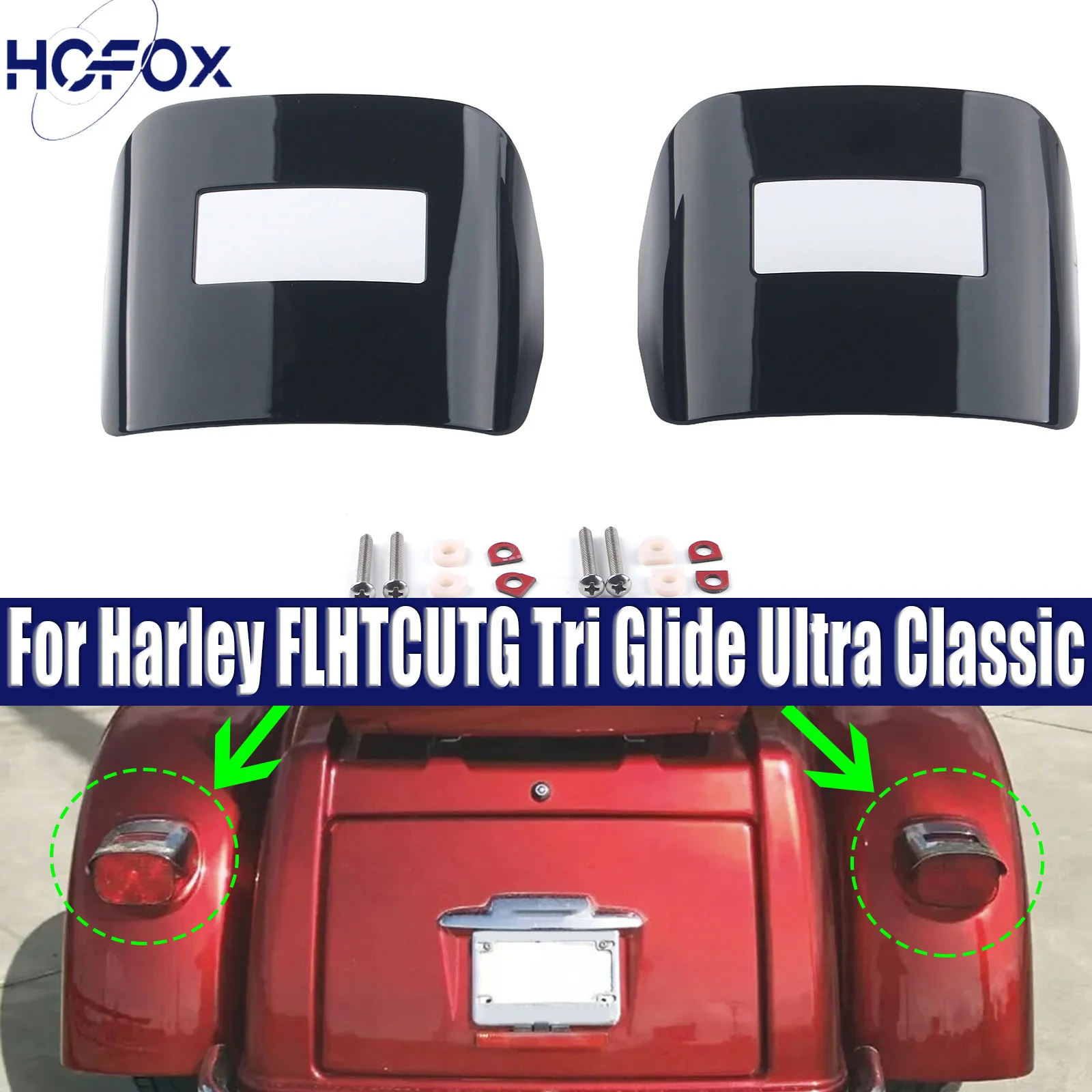 

Motorcycle ABS Plastic Tail Light Visor Cover For Harley FLHTCUTG Tri Glide Ultra Classic 2009-2023