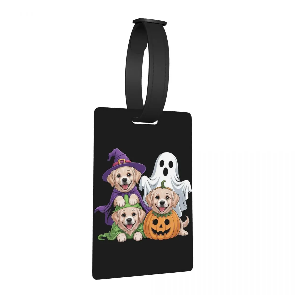 

Halloween Spooky Dog Witch Luggage Tags Suitcase Accessories Travel Portable Baggage Boarding Tag Label Holder ID Name Address