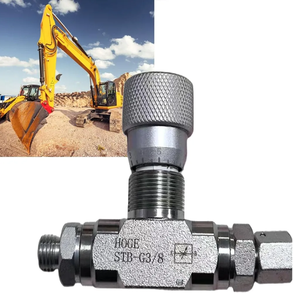 3/8 Inch Port Size Hydraulic Flow Control Valve M14 Thread Connector Two Sided Connectors Replacement Hydraulic Valve