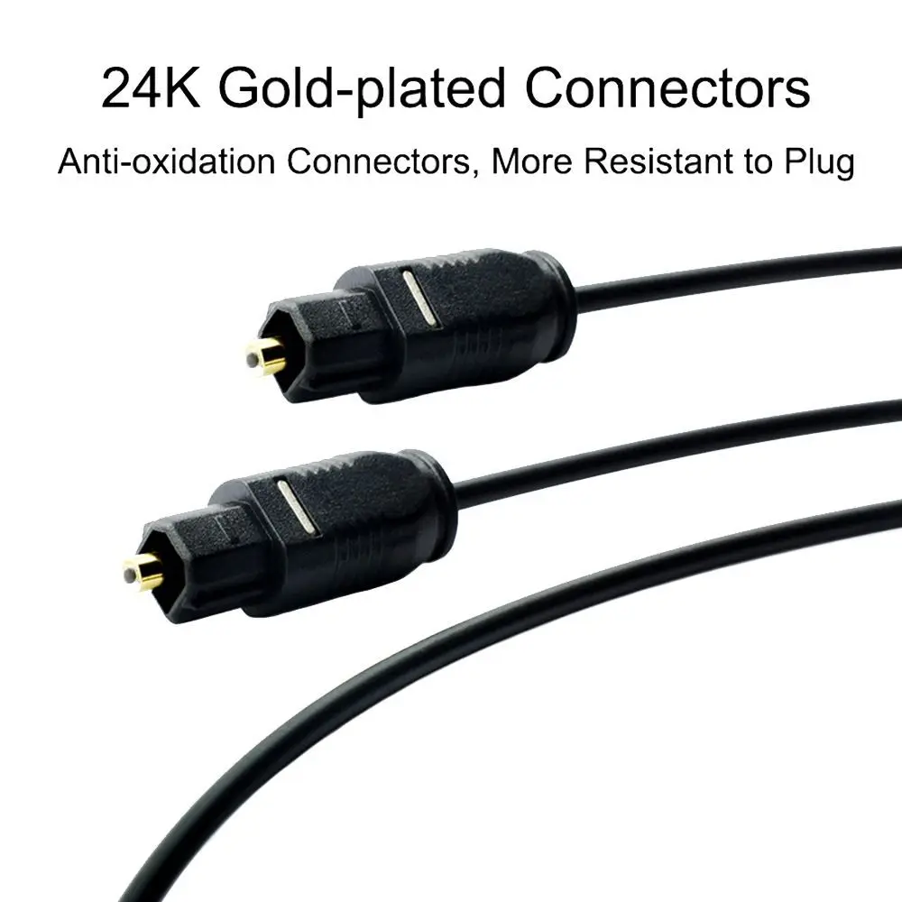 0.5m 1m 2m 3m 5m Optical Fiber Audio Cable Gold Plated Toslink Digital SPDIF Cable For Blu-ray CD DVD Player Xbox 360 PS3