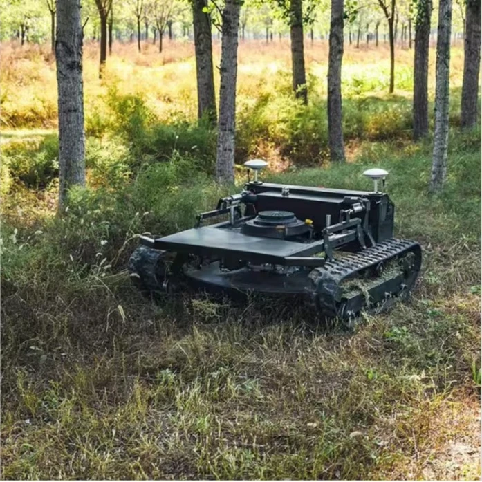 Approved All Terrain Grass Cutting Machine Rubber Tracks Remote Control Robot Lawn Mower Construction machinery