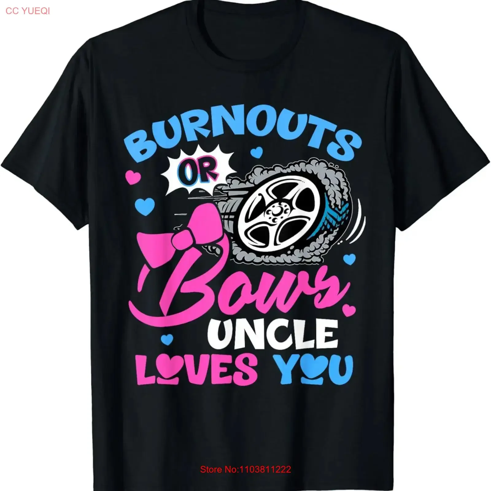 Футболка Burnouts or Bows Uncle Loves You Gender Reveal Pink Blue, винтажная, с эффектом потертости, для повседневной носки, в стиле стритвир, универсальная
