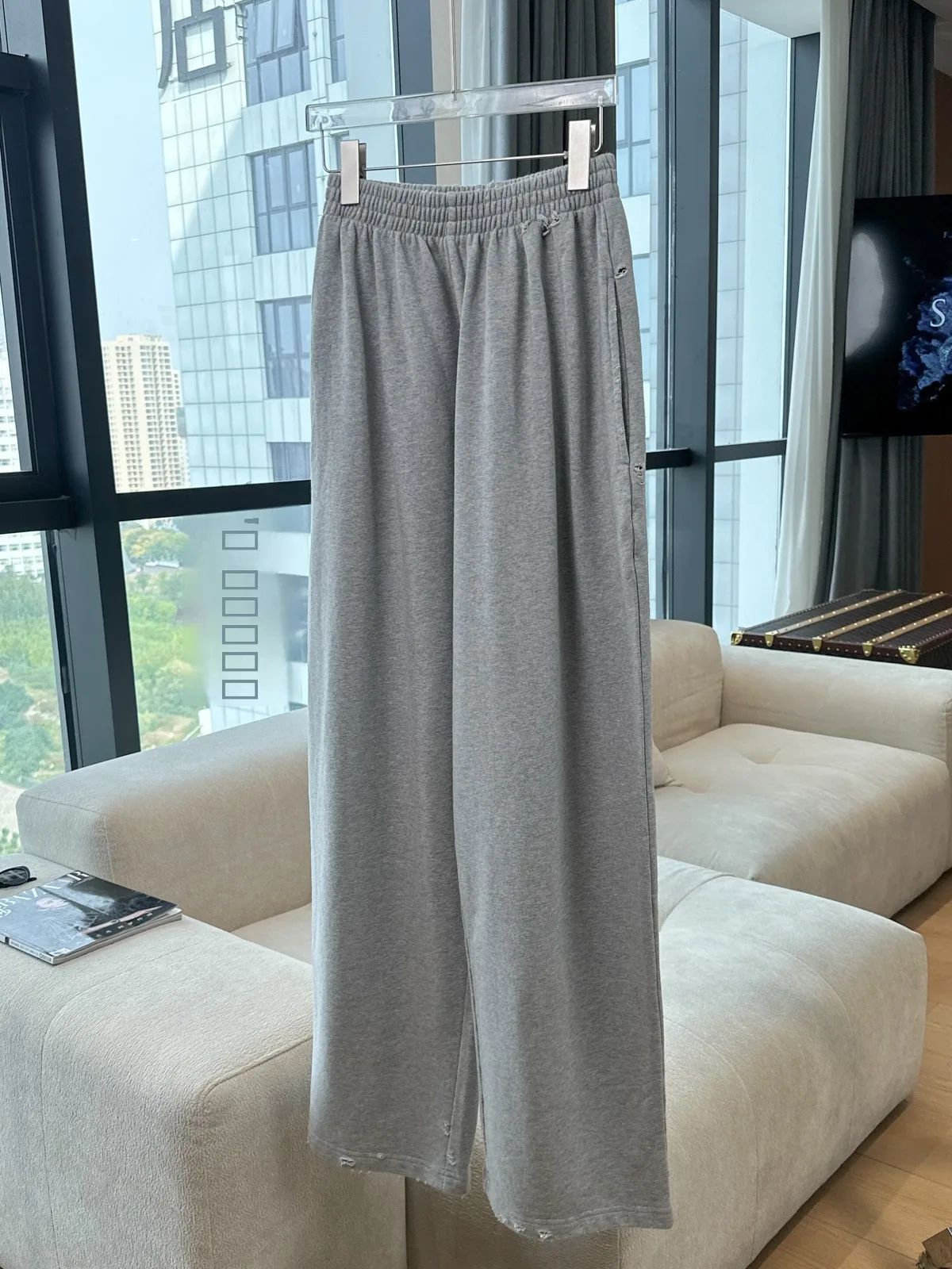 

Washed Casual Loose Straight Leg Long Pants Sweatpants 3D Tailoring Jeans Cotton Comfortable Breathable All Seasons