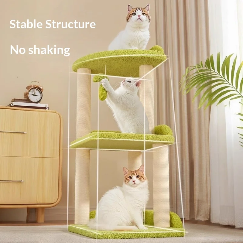 Torre para gatos compacta con cama, plataforma y juego de salto - imagen 5