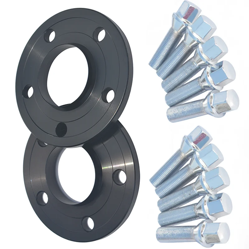 2pcs 10mm/12mm 5x112 66.6 Centric Bore Hub Wheel Spacer with Extended Wheel Bolts M14 X 1.25 Cone Type for BMW M8, M5, Z4, X7 view 2