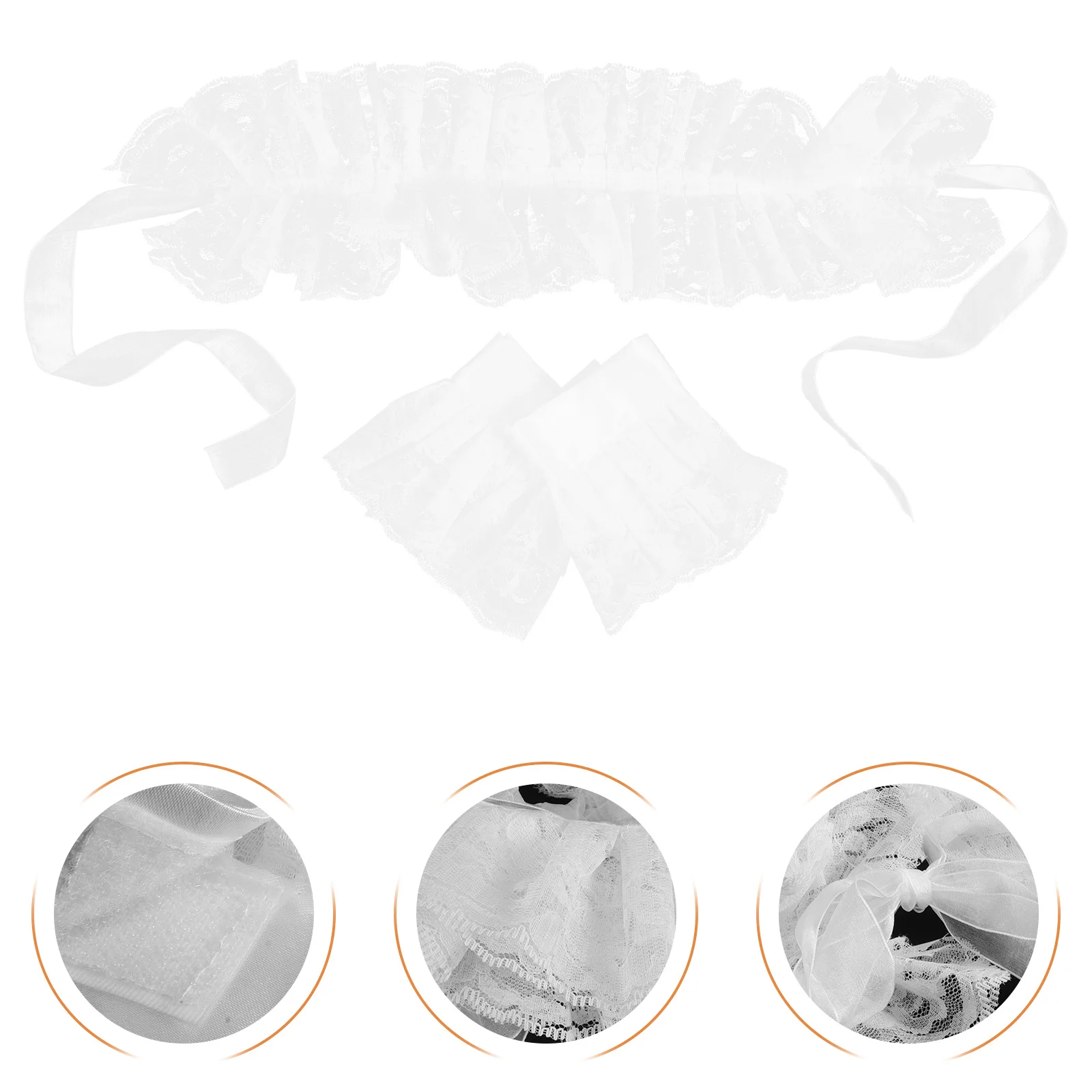 

1 set 1 Set Vintage Lace Ruffle Collar Wrist Cuffs Detachable Neck Ruff Sleeve For Women Lolita Lace Accessory Set Wedding Party