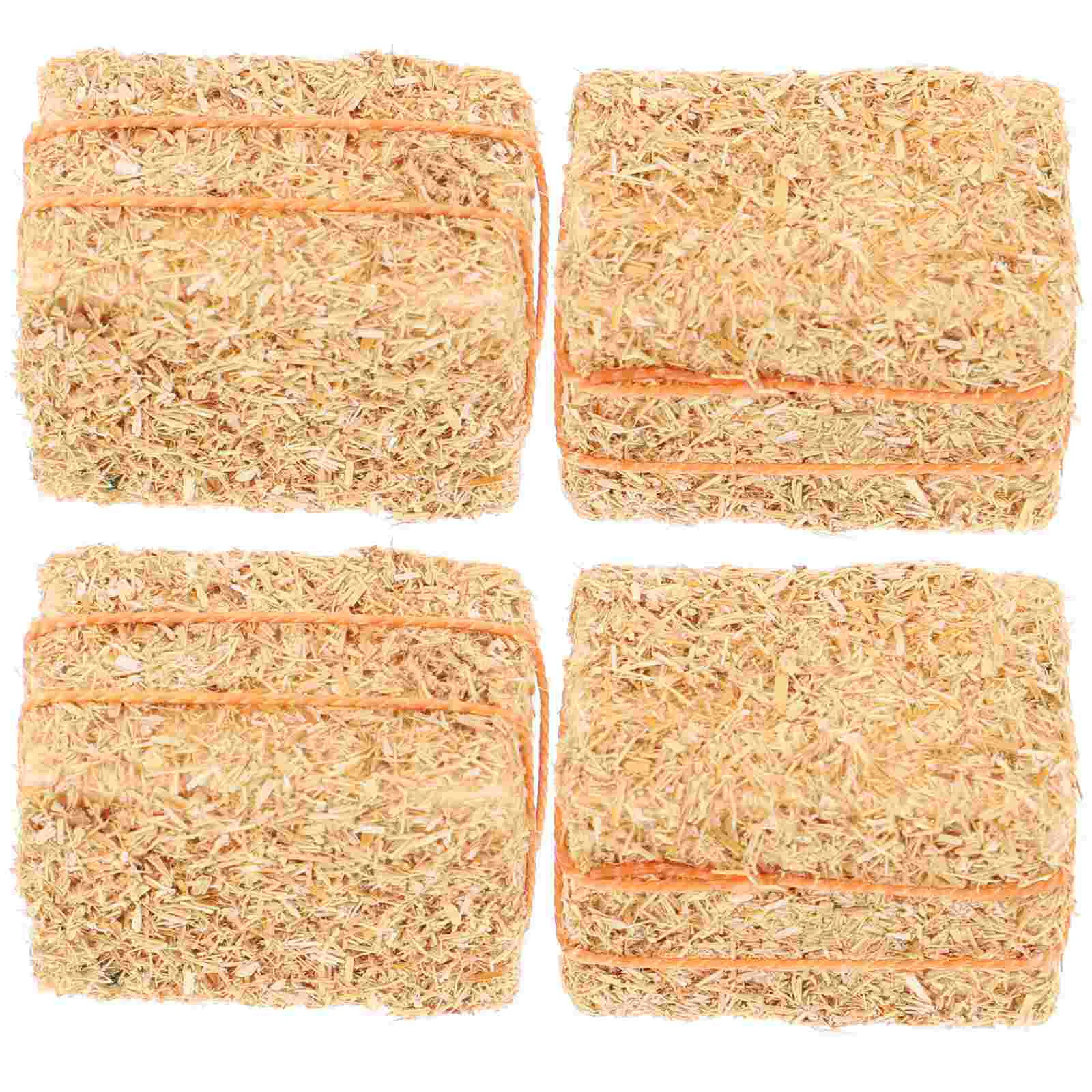 4 ชิ้น Miniature Stacks of Hay ตุ๊กตา Haystack เครื่องประดับ DIY ปลอมของเล่นสาว