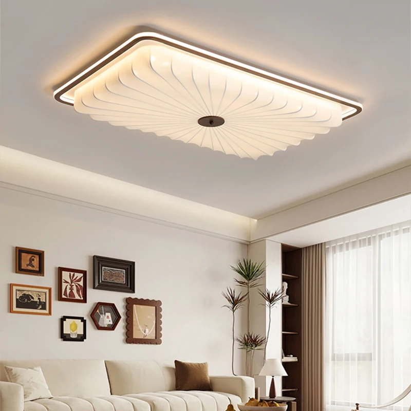 Antique-style Bedroom Ceiling Lights Modern Minimalist Design Retro Fabric Finish Style Circular Full-spectrum Eye-friendly Lamp